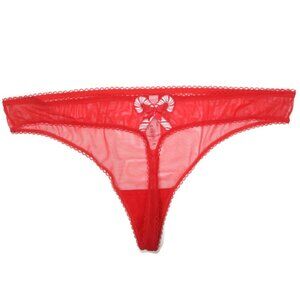 ADORE ME Sexy Red Candycane Christmas Panties Mesh Plus size 2X NWT - 740